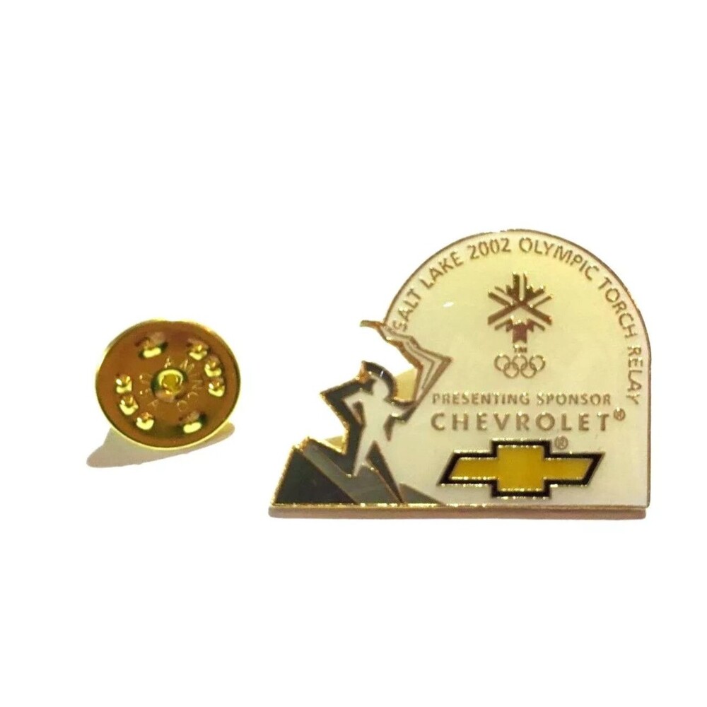 Salt Lake 2002 Olympics Torch Relay Collectible Pin Badge Chevrolet Sponsor